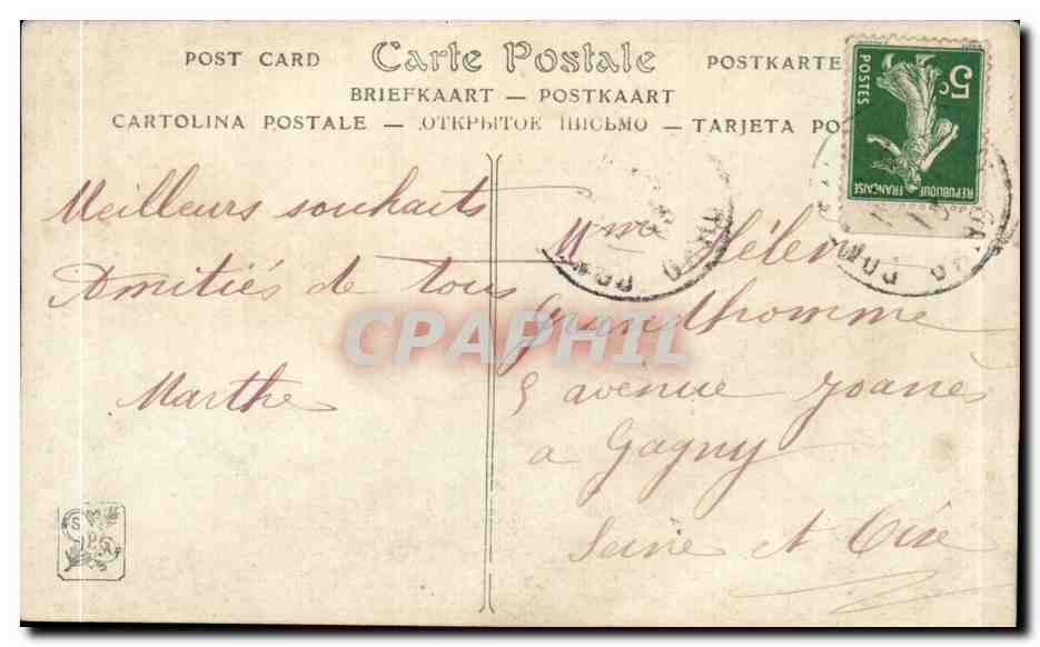CPA Fantaisie Salons de Paris La source par Schaan — Verso