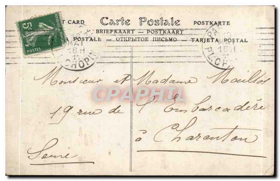 CPA Fantaisie Salon de 1911 Andre Maillos Pauvre vieux ! — Verso