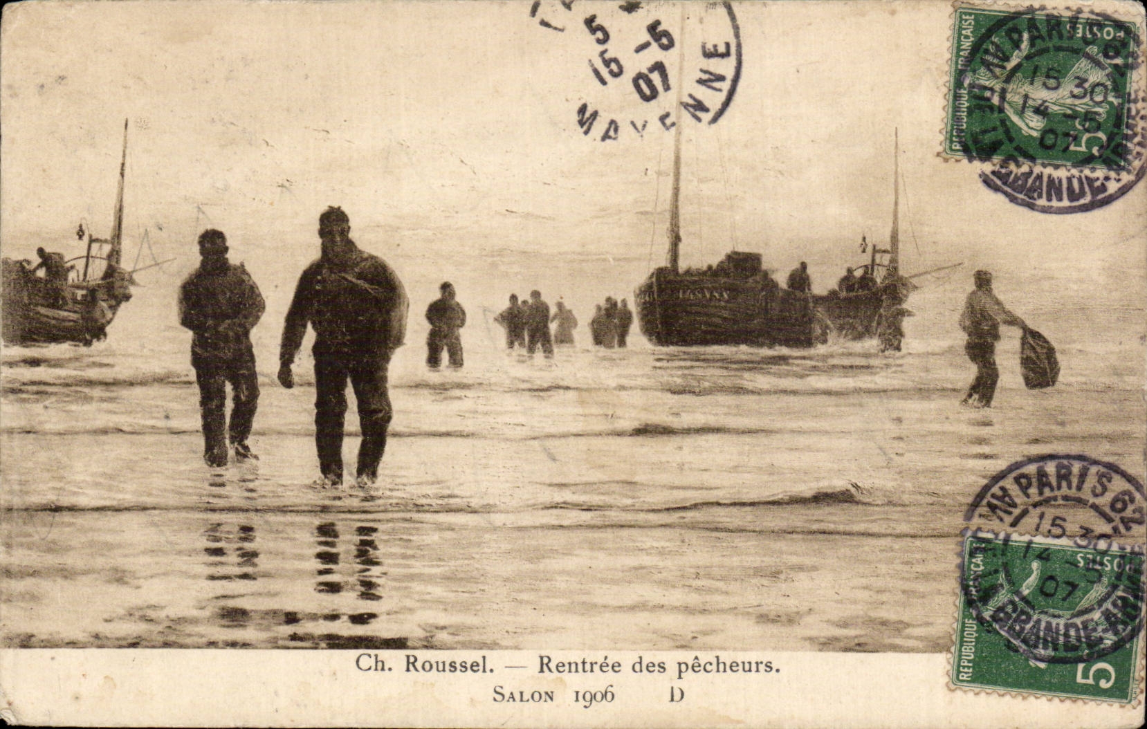 Rentrée des pêcheurs — Ch. Roussel — Salon 1906