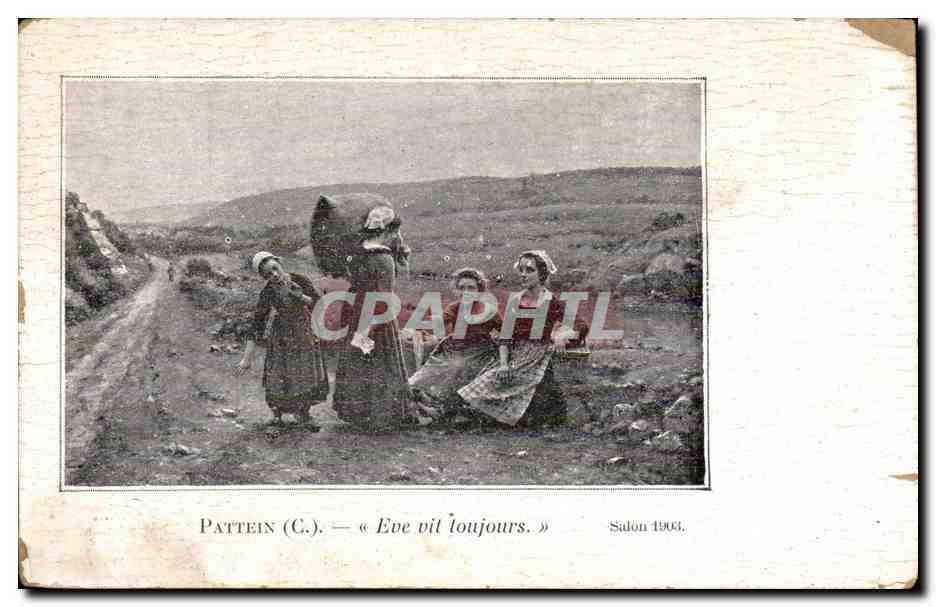 CPA Fantaisie Pattein Eve vit toujours