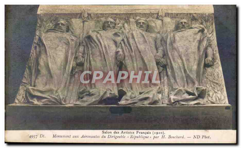 CPA Fantaisie Salon Monument des aeronautes du dirgeable Republique par Bouchard Zeppelin