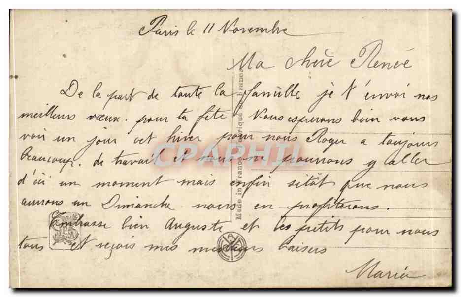 CPA Fantaisie Salon de Paris Camille Bellanger Dernieres gerbes — Verso