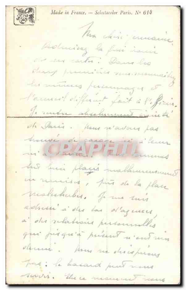CPA Fantaisie Salon de Paris Brispot Le billet de logement — Verso