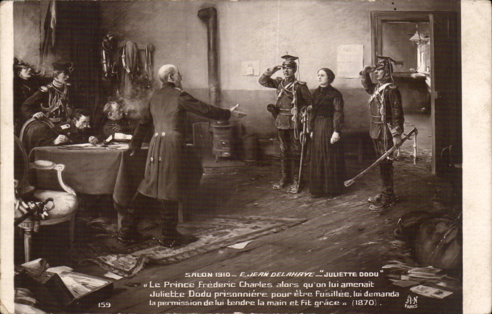 CPA Fantaisie Salon 1910 Jean Delahaye Juliette Dodu Militaria 