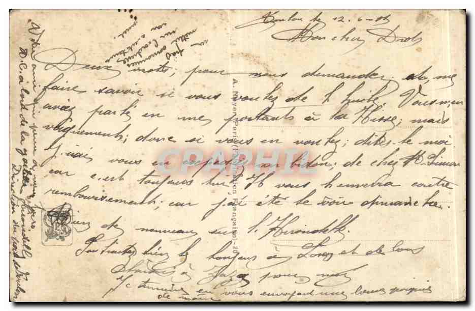 CPA Fantaisie Salon 1910 Jean Delahaye Juliette Dodu Militaria  — Rückseite
