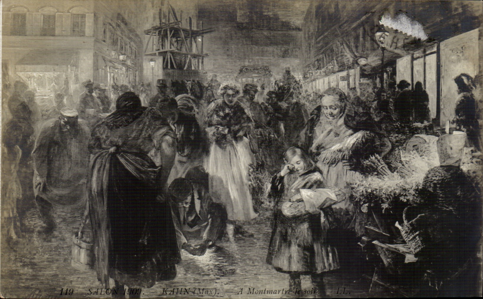 CPA Fantaisie Salon 1909 Kahn A Montmartre le soir Paris 