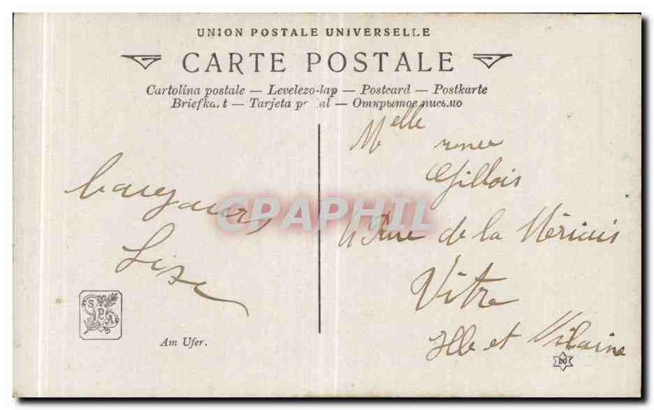 CPA Fantaisie Salon 1909 Souza Pinto L'appel au passeur — Rückseite