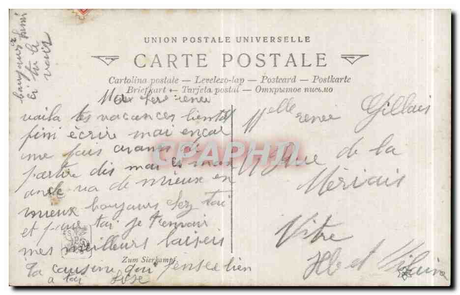 CPA Fantaisie Salon 1909 Henri ZO Un jour de courses de taureaux Folklore  — Verso