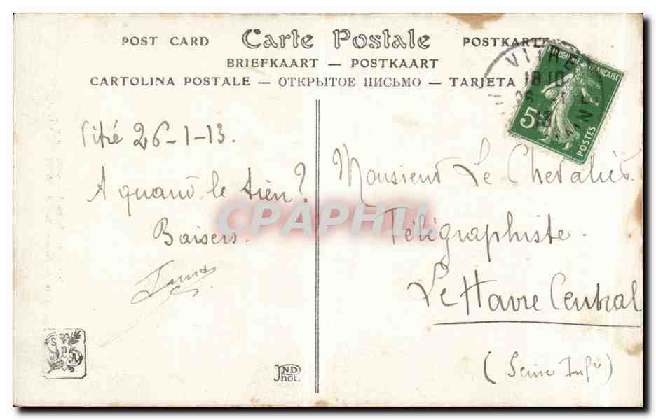 CPA Fantaisie Salon 1910 Le coup de foudre Par Bellet  — Verso