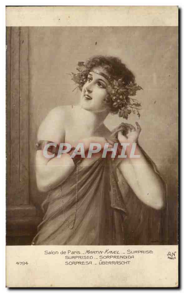 CPA Fantaisie Salon de Paris Martin Kavel Surprise Femme