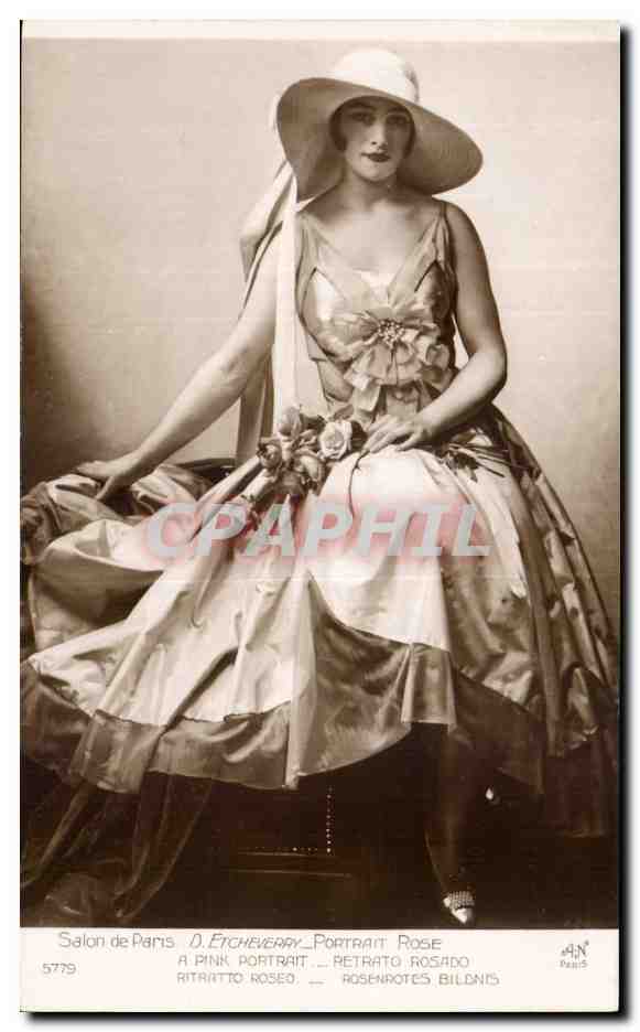 CPA Fantaisie Salon de Paris Etcheverry Portrait Rose