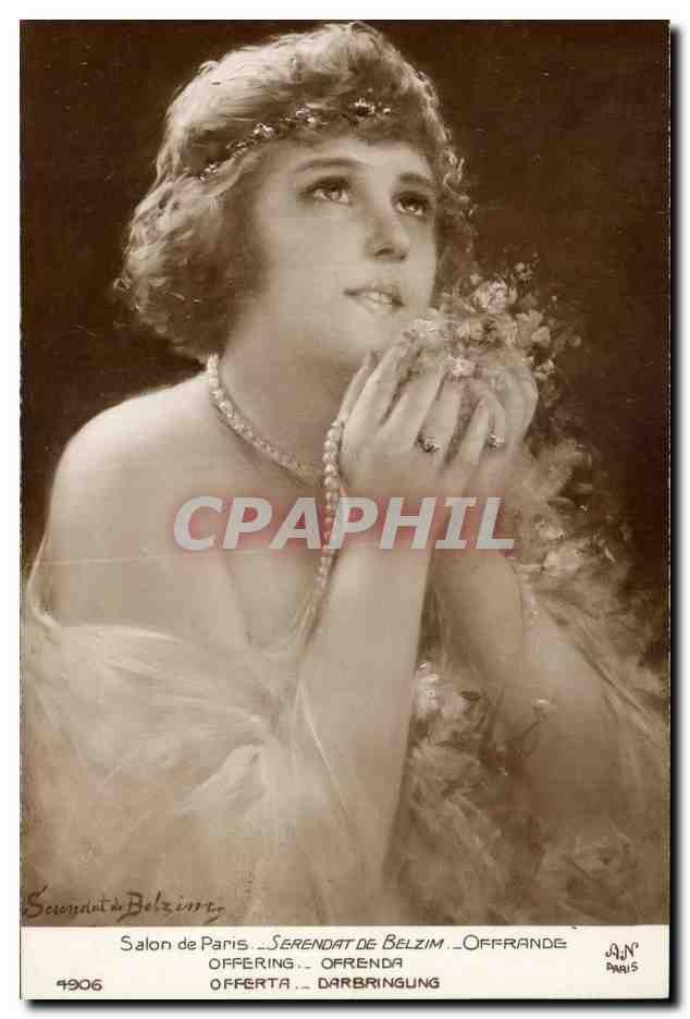CPA Fantaisie Salon de paris Serendat de Belzim Offrande