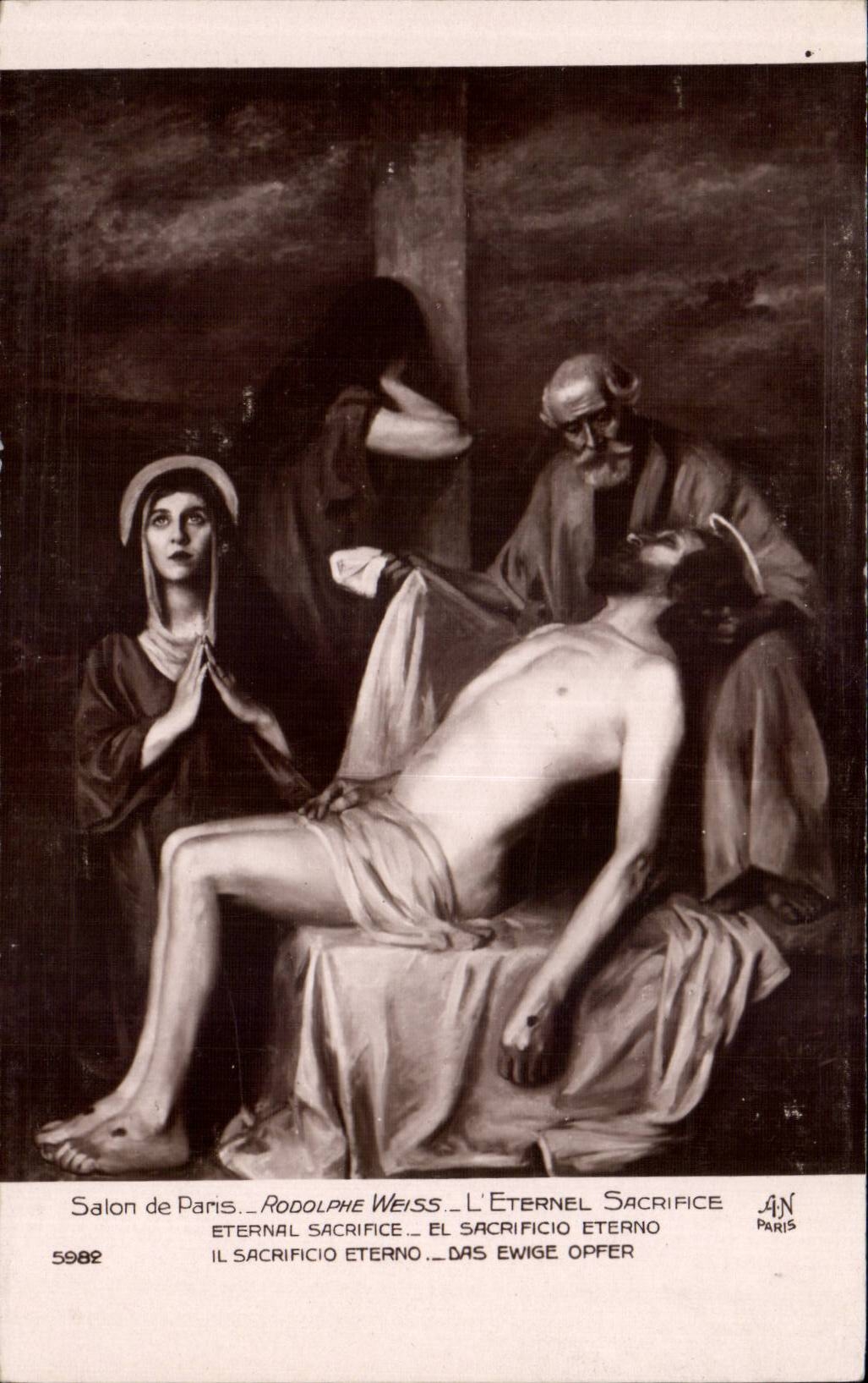 CPA Fantaisie Salon de paris Rodolphe Weiss L'eternel sacrifice