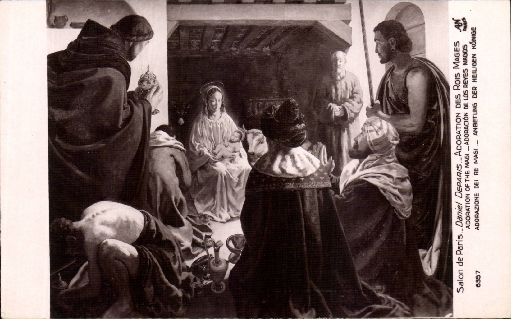 CPA Fantaisie Salon de paris Daniel Deparis Adoration des rois mages 