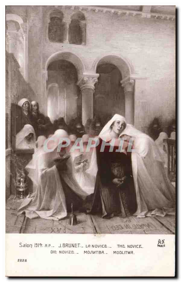 CPA Fantaisie Salon 1914 Brunet la novice