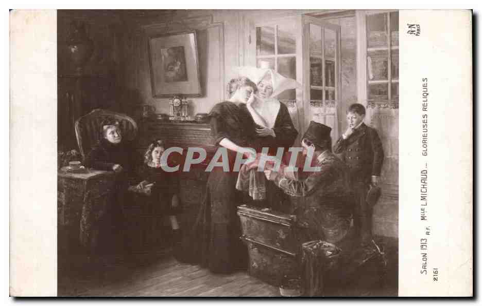 CPA Fantaisie Salon 1913 Michaud Glorieuses reliques 