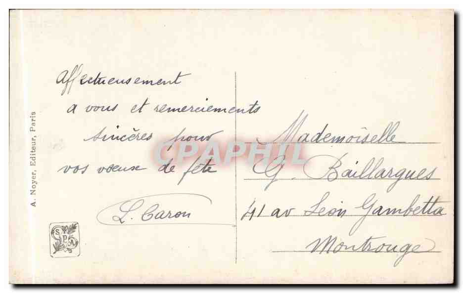 CPA Fantaisie Salon 1914 Thomas Le cloitre  — Verso