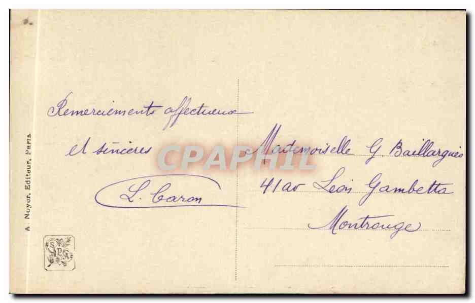 CPA Fantaisie Salon 1911 Barthalot Le cantique  — Verso
