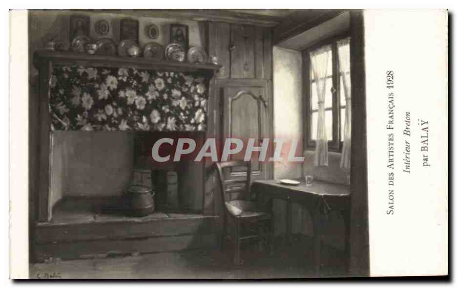 CPA Fantaisie Interieur breton Balay 