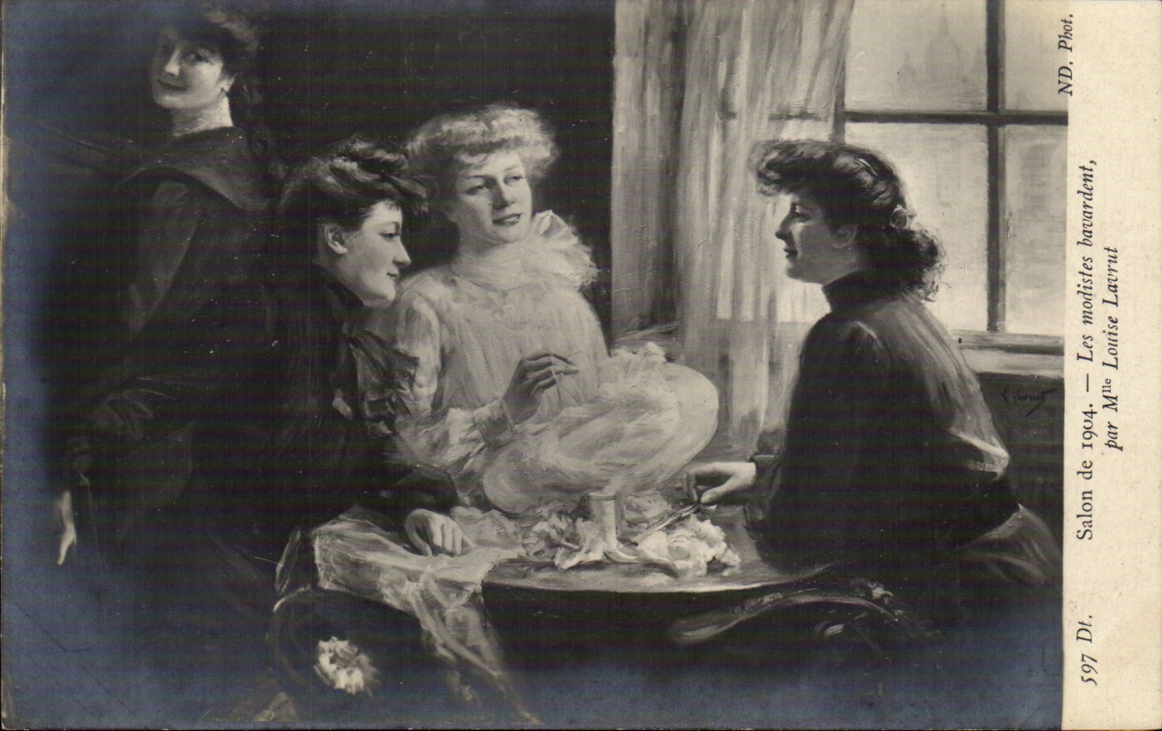 CPA Fantaisie Salon 1904 Les modistes bavardent Louise Lavrut 