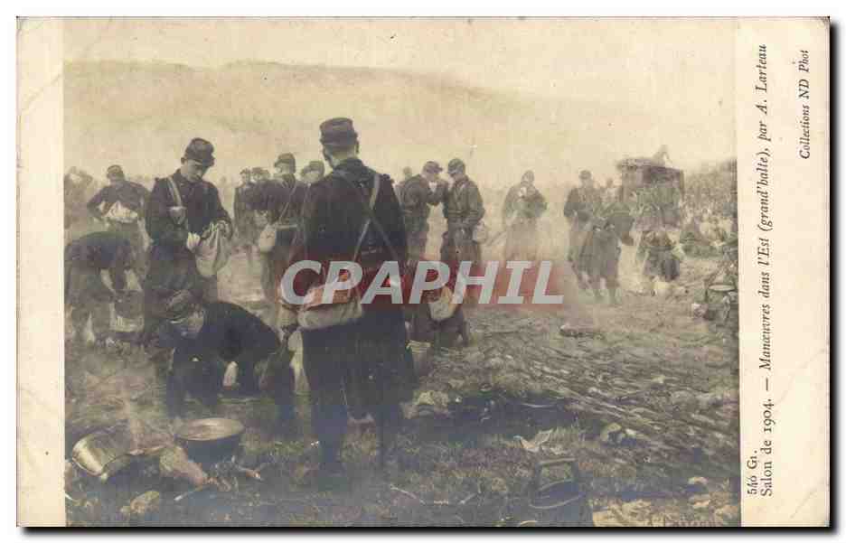 CPA Fantaisie Salon de 1904 Manoeuvres dans l'Est Larteau Militaria 