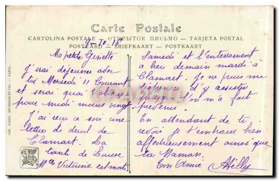 CPA Fantaisie Brugairolles — Rückseite
