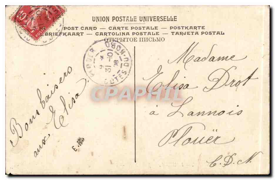 CPA Fantaisie Salon 1908 Lauriol Jeune mere — Verso