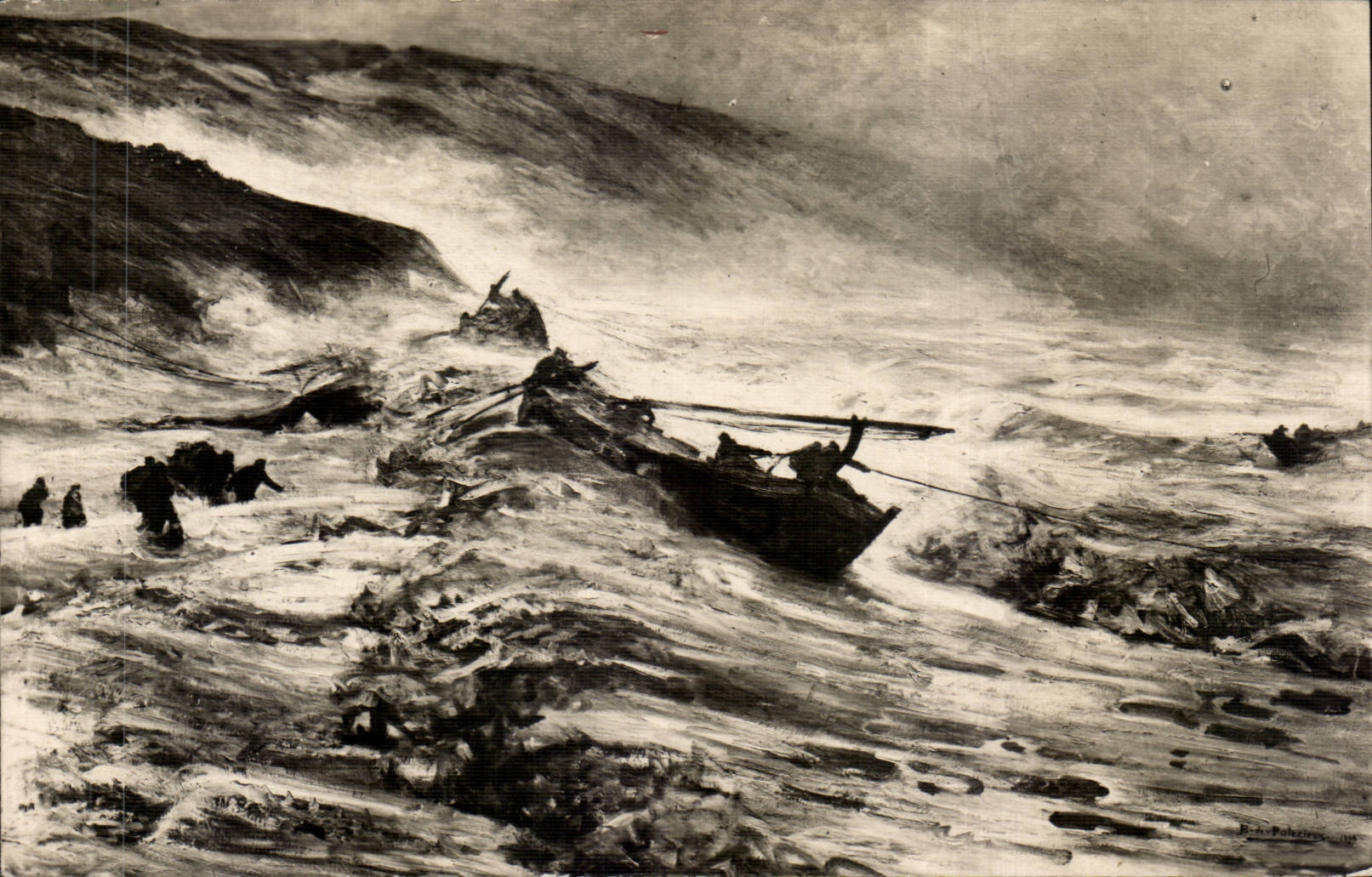 CPA Fantaisie Salon 1908 Bateau a la Cote (Edmond de Palezieux)