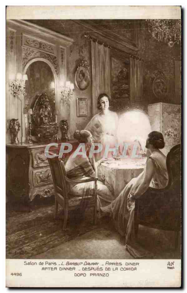 CPA Fantaisie Salon de Paris Barbut Davray Apers diner