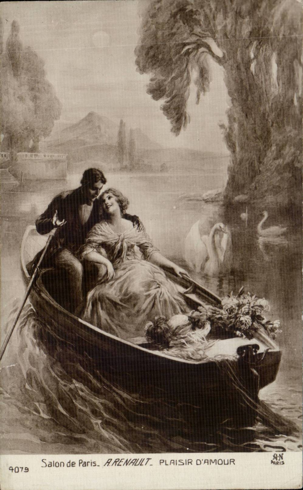 CPA Fantaisie Salon de Paris Renault Plaisir d'amour 