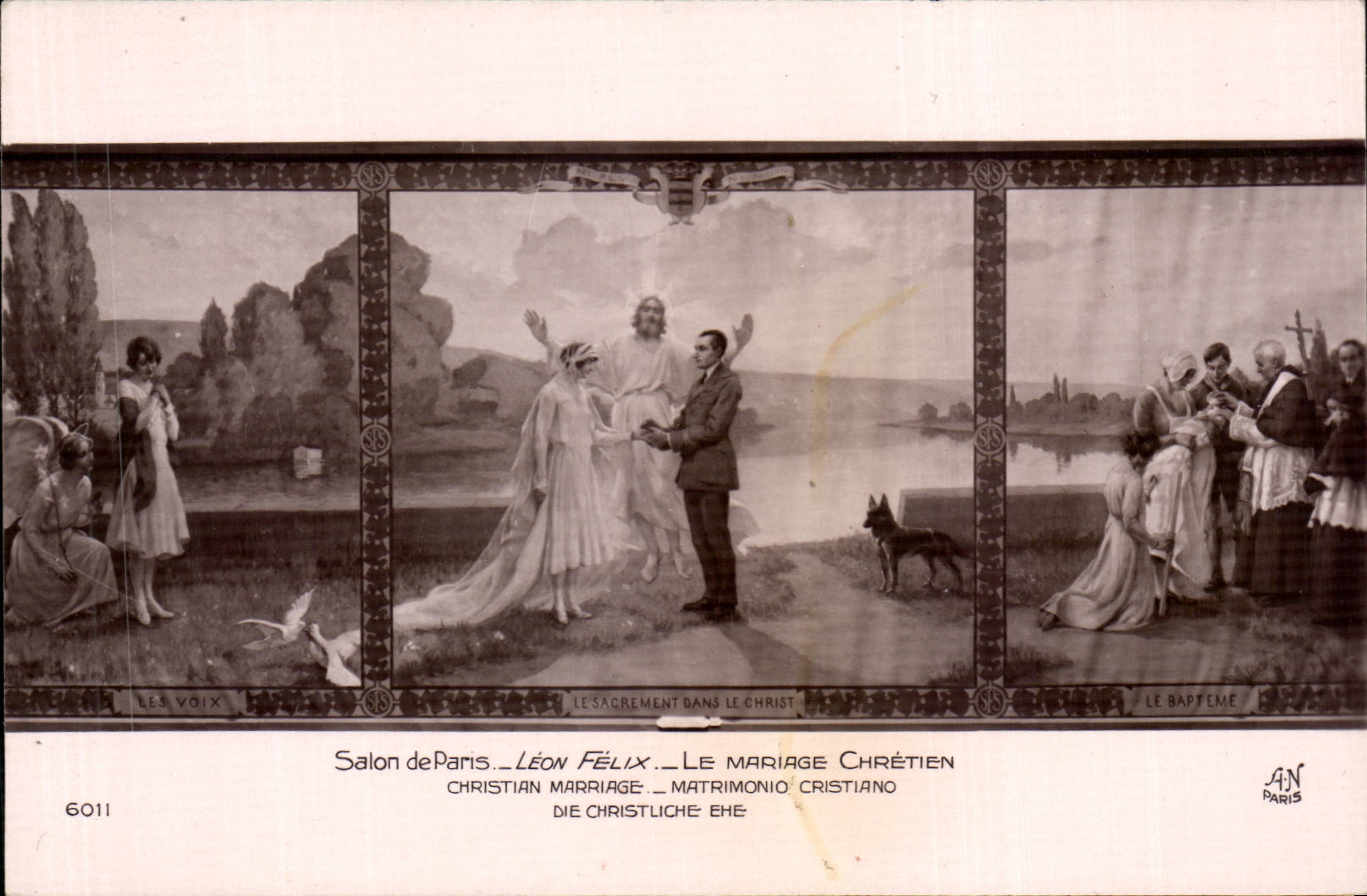 CPA Fantaisie Salon de Paris Leon Felix le mariage chretien 