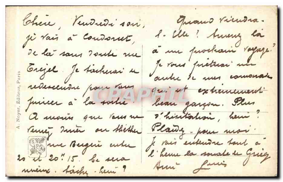 CPA Fantaisie Salon 1913 Etcheverry Sous le masque  — Verso