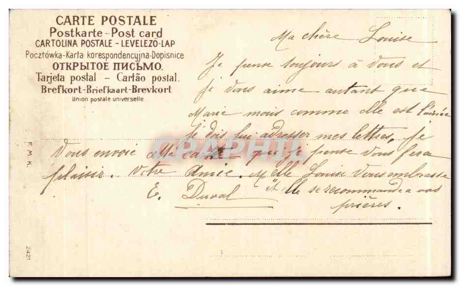 CPA Fantaisie Millet Paysans Angelus  — Rückseite