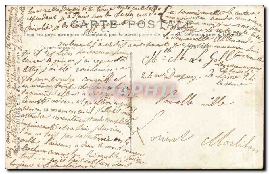 CPA Fantaisie Salon 1908 Neree Gautier Songerie Femme — Verso