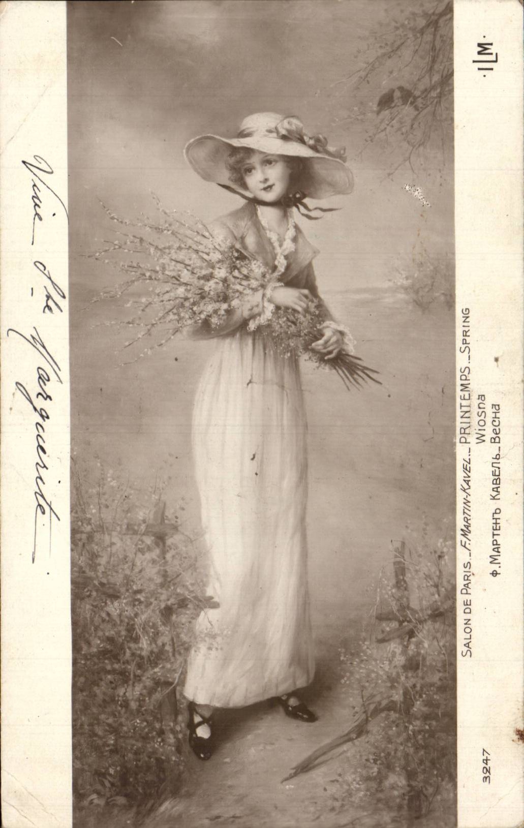 CPA Fantaisie Salon de Paris Martin Kavel Printemps Femme