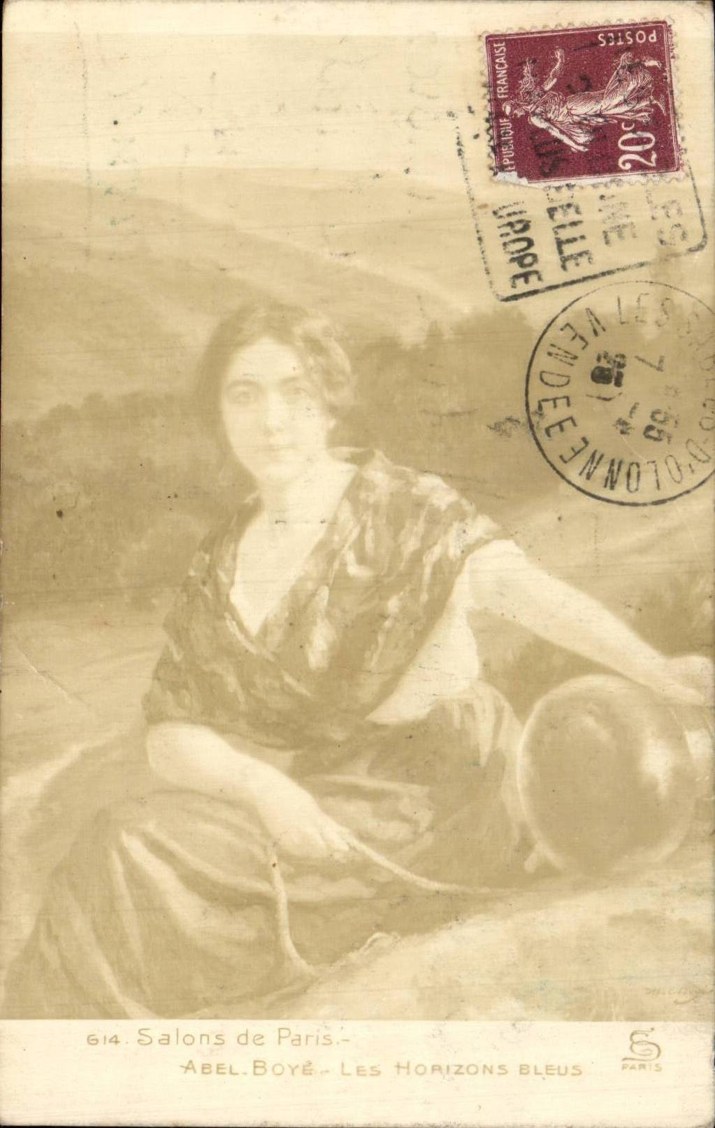 CPA Fantaisie Salons de Paris Abel Bove Les horizons bleus