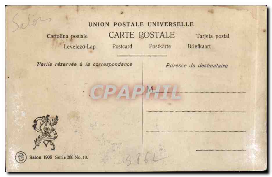 CPA Fantaisie Salon 1906 Robiquet Le chemin de la gloire 1793 Revolution  — Verso