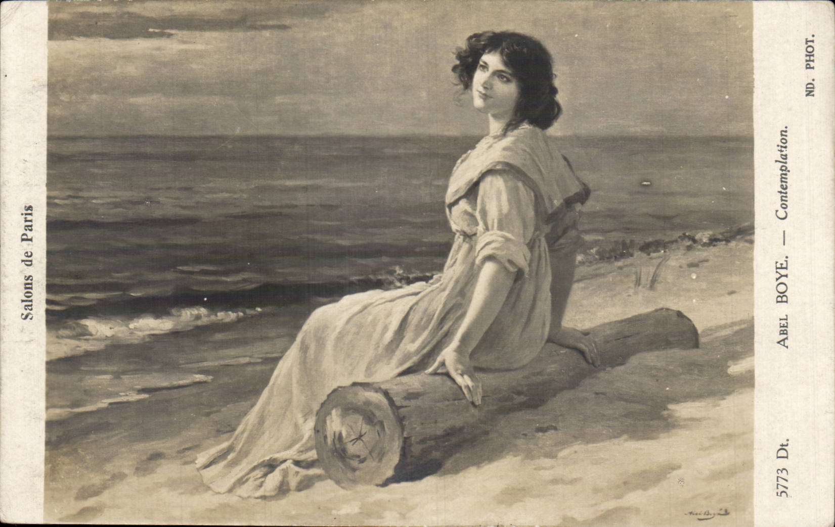 CPA Fantaisie Abel Boye Contemplation Femme Salon de Paris 