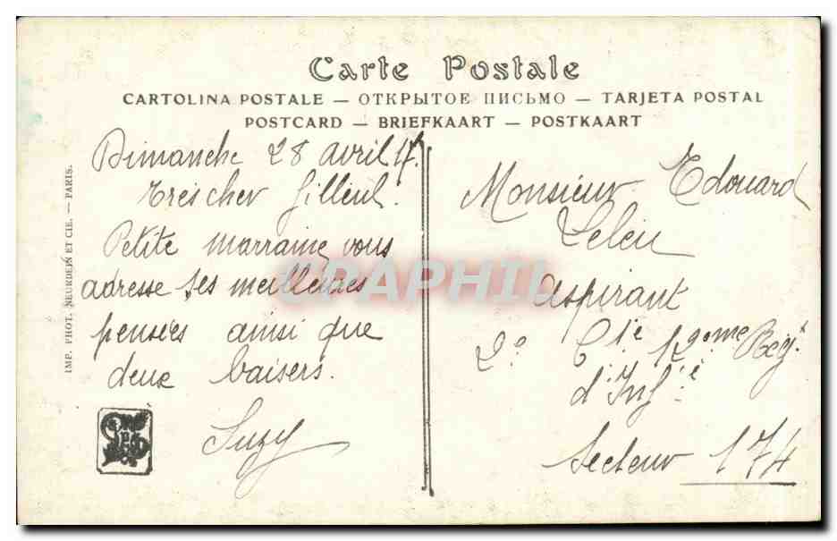 CPA Fantaisie Abel Boye Contemplation Femme Salon de Paris  — Verso