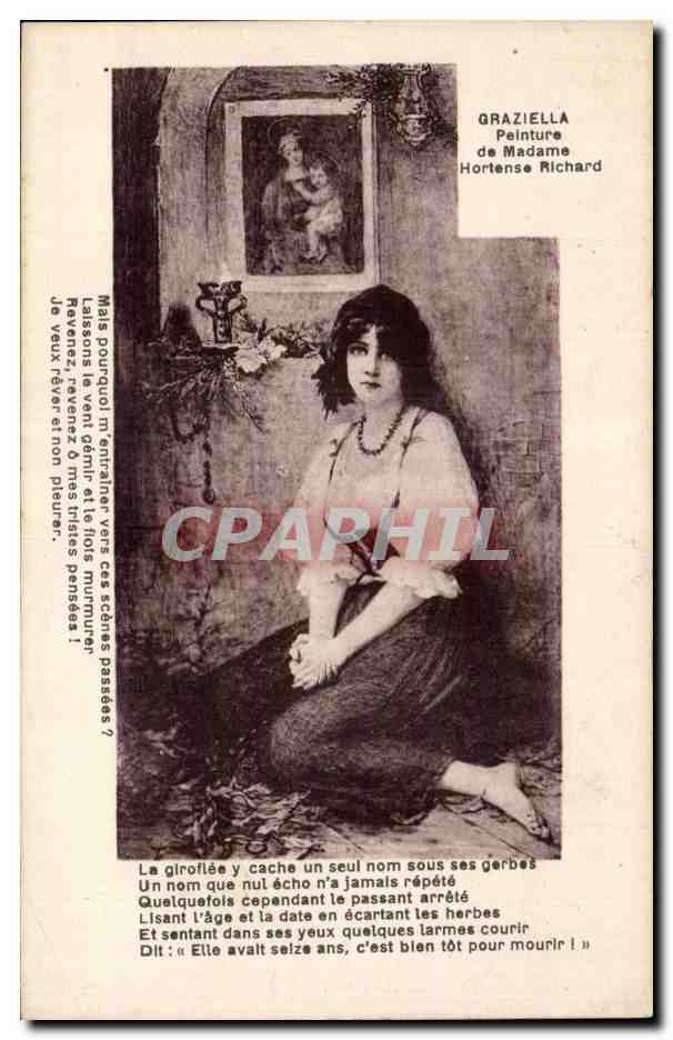 CPA Fantaisie Graziella Peinture de madame Hortense Richard