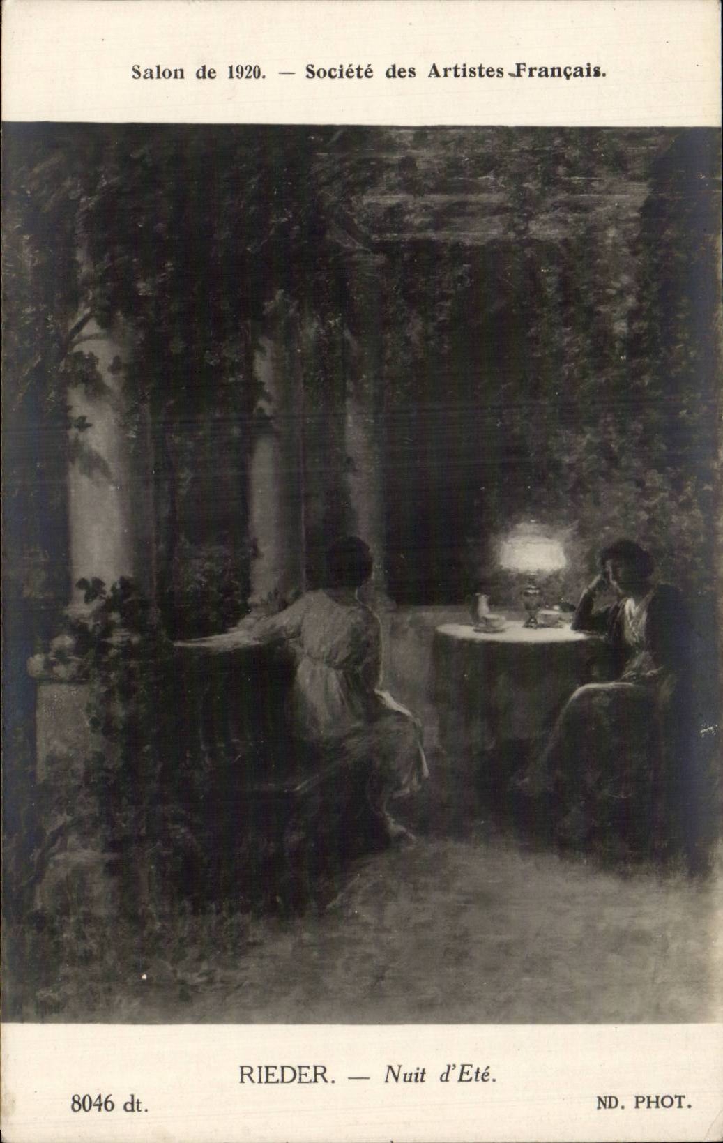CPA Fantaisie Salon de 1920 Rieder Nuit d'ete
