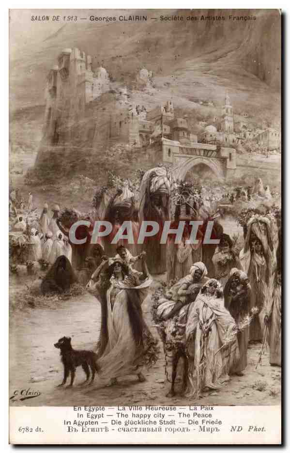 CPA Fantaisie En Egypte La ville heureuse La paix Egypt Clairin 