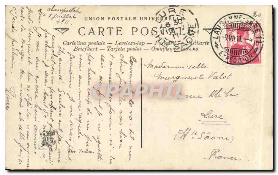 CPA Fantaisie Salon 1909 Le Roy Le reve Chats Chat Cat Souris Mouse — Rückseite