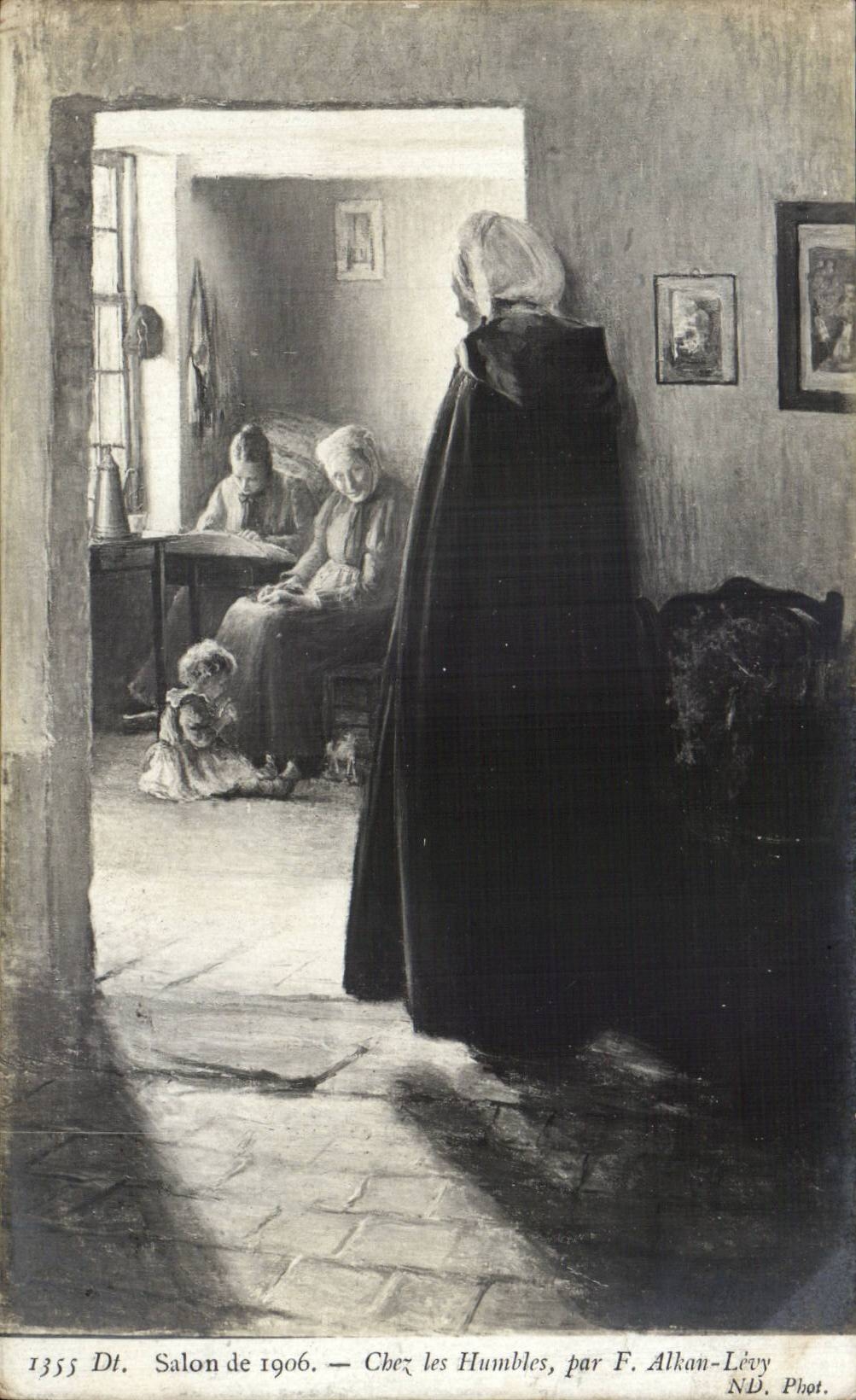 CPA Fantaisie Salon de 1906 hez les humbles Alkan Levy 
