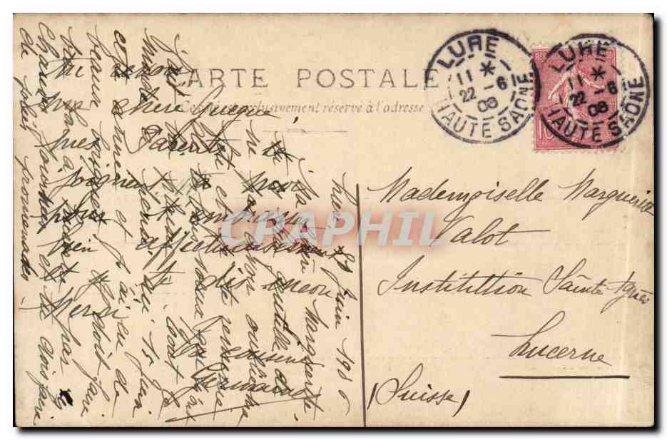 CPA Fantaisie Salon 1902 Levis Le matin en vue Petit Audly — Verso