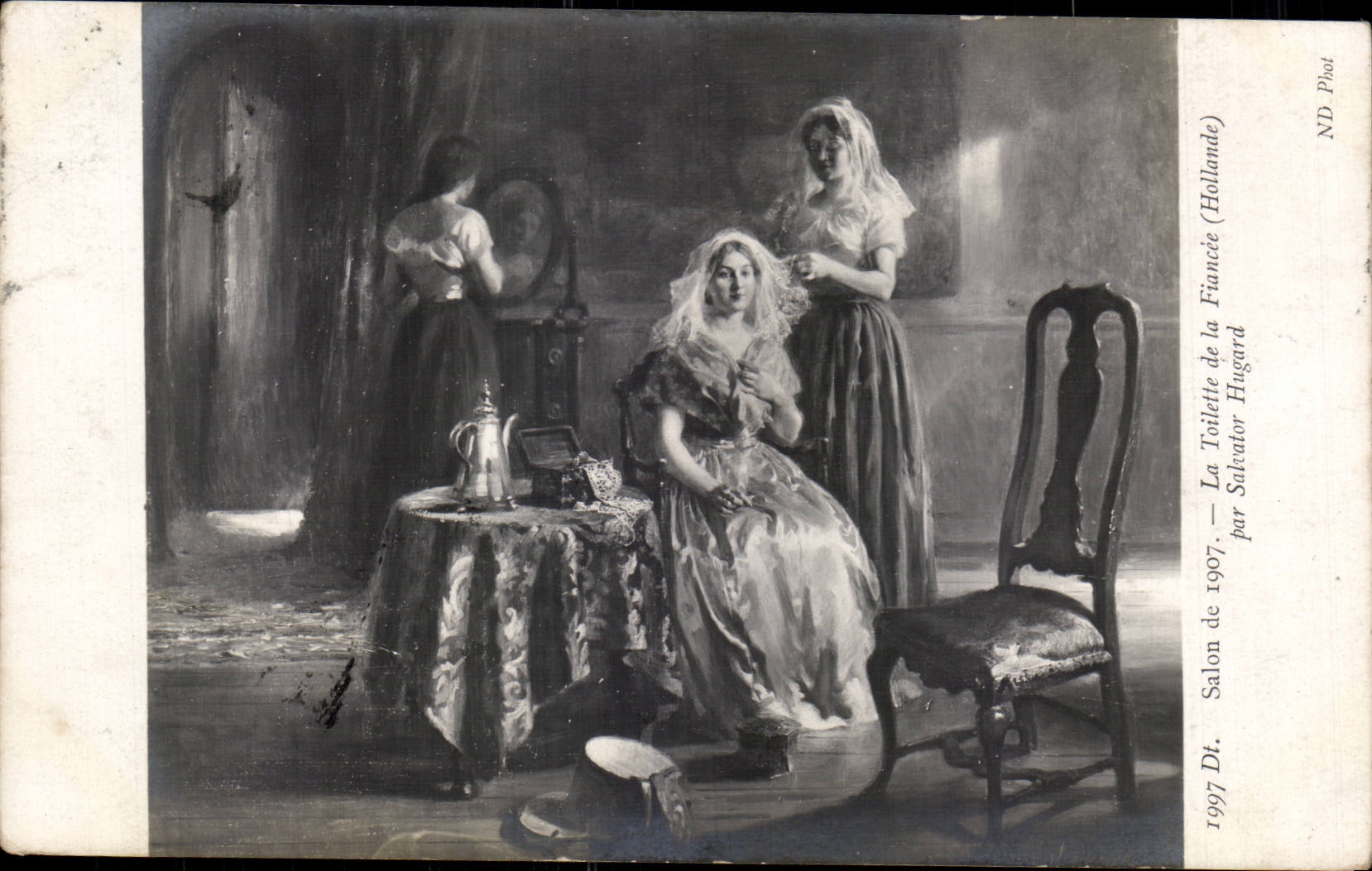 CPA Fantaisie Salon 1907 La toilette de la fiancee Hollande par Salvator Hugard