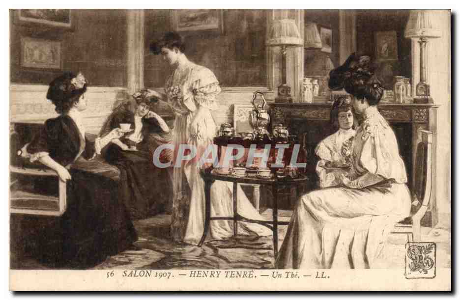 CPA Fantaisie Salon 1907 Hnery Tenre Un the 