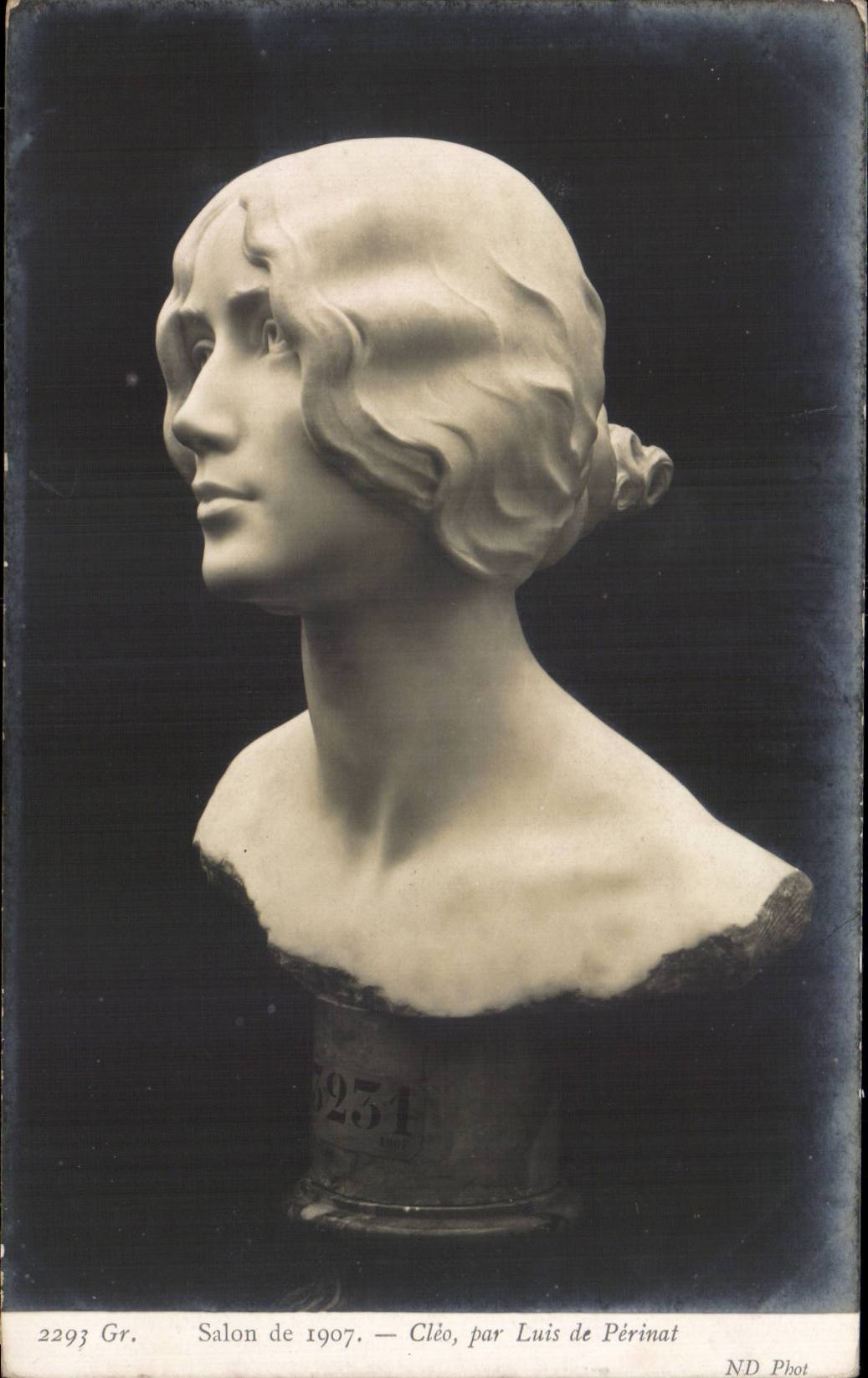 Cléo, buste de marbre — Salon de 1907 — par Luis de Périnat — ND Phot