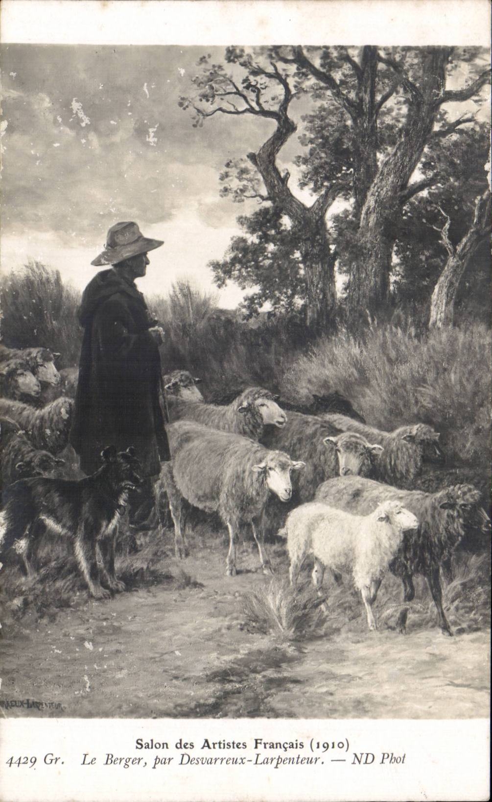 CPA Fantaisie le berger Descarreux Larpenteur Mouton sheep