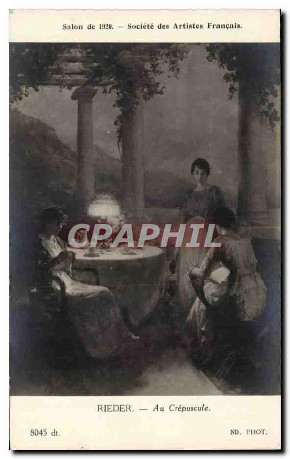 CPA Fantaisie Salon 1920 Rieder Au crepuscule 